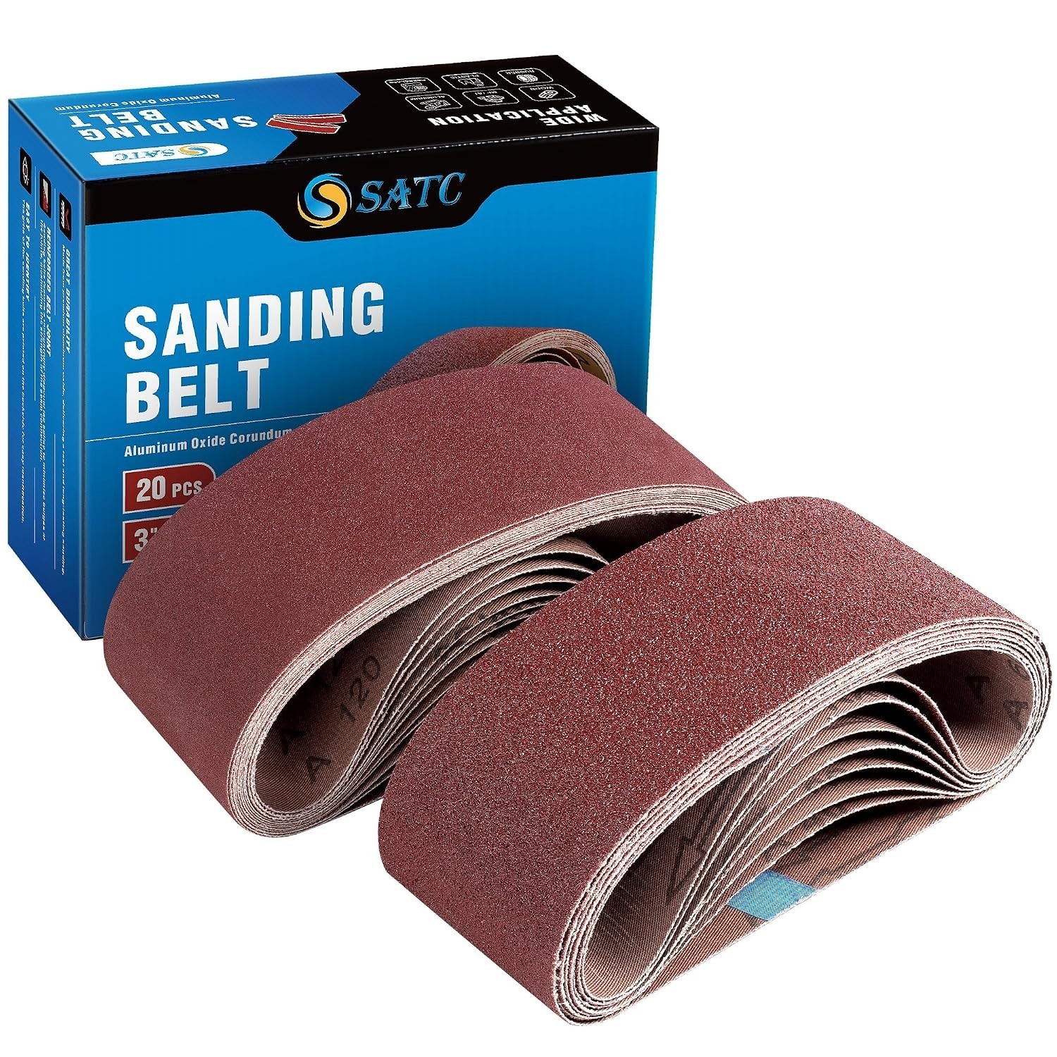 3×18 Sanding Belts 20PCS Belt Sander Paper Aluminum Oxide 3 Each of 60/80/120…