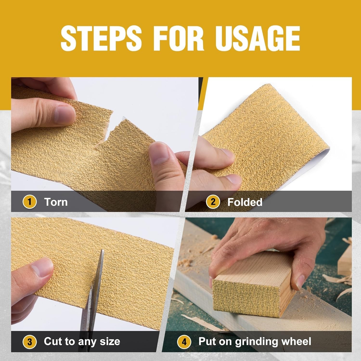 20 Yard 80 Grit Golden PSA Sandpaper Roll – Ideal for Woodworking and Auto Body