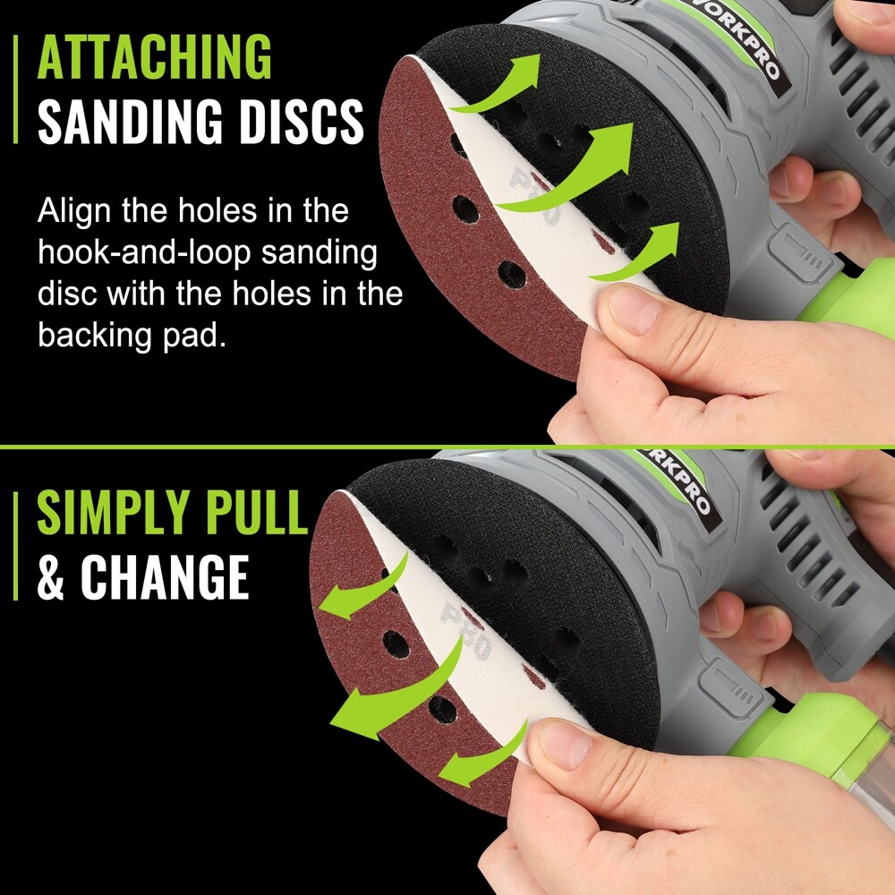 5″ Random Orbit Sander 6 Variable Speeds 7000 to14000 RPM 2.5Amp Electric Sander
