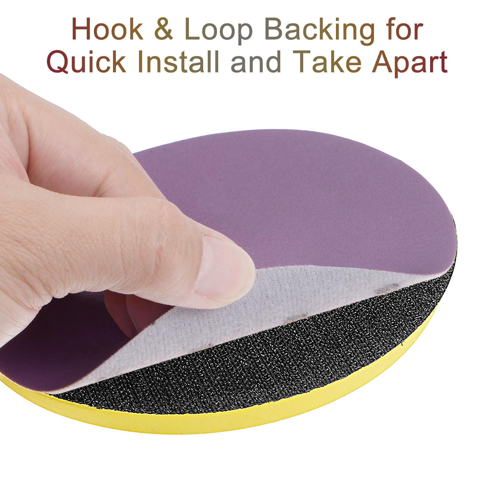 10Pcs 5-Inch Purple Sanding Discs 2000 Grit Hook & Loop Aluminum Oxide Sandpaper
