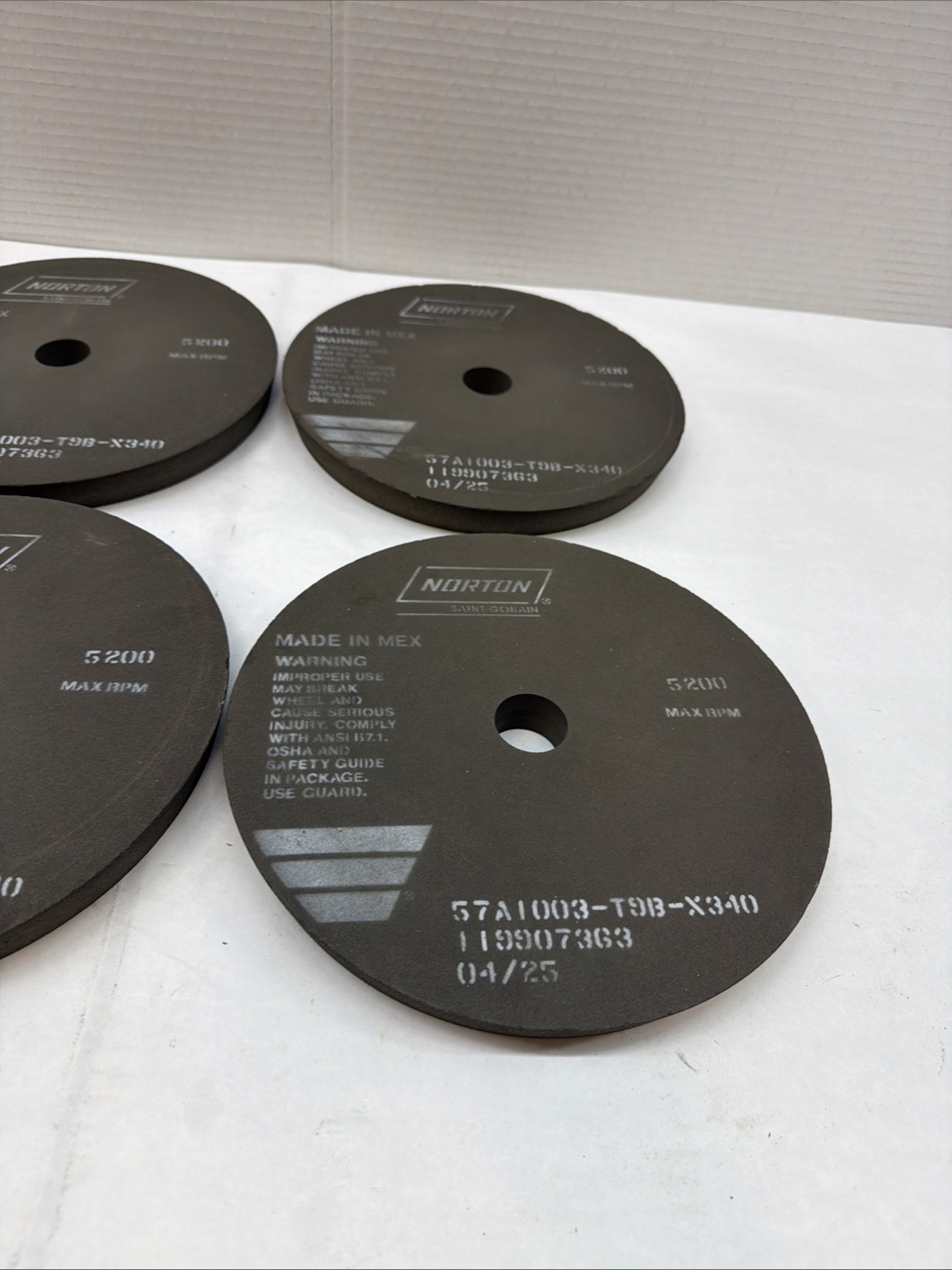 Norton Wheel Abrasives Discs Lot Of 5 57A1003-T9B-X340