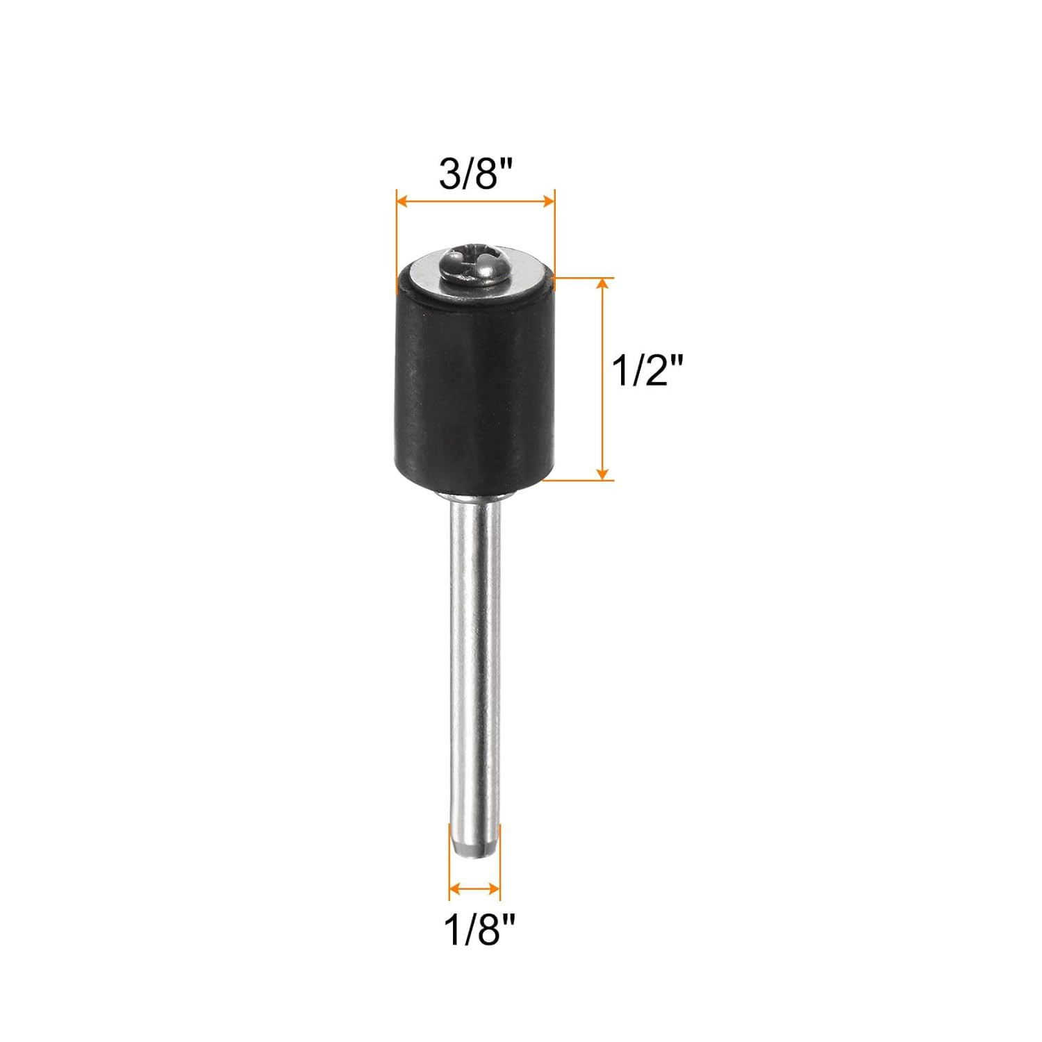 10Pcs 3/8 Inch Sanding Drum Rubber Mandrels 1/8 Inch Shank Sanding Sleeve Holder