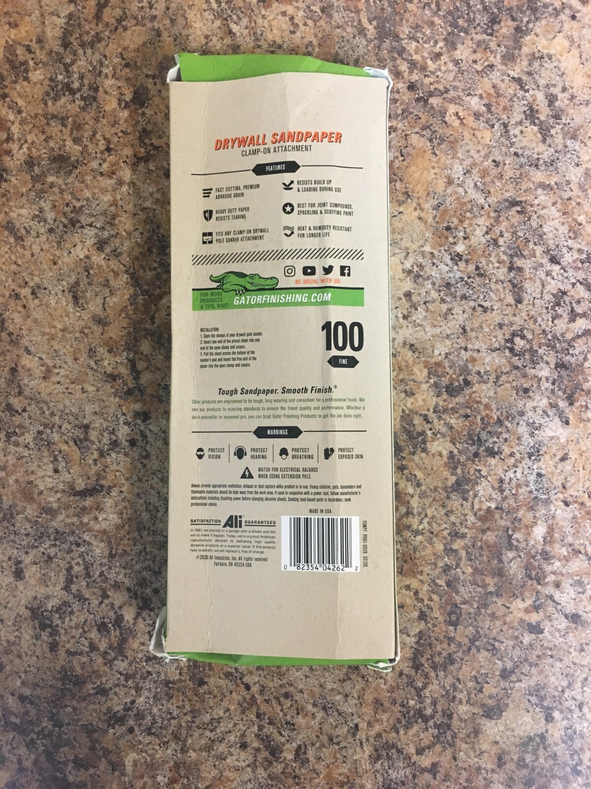 Gator 4262 100-Grit 4-¼ in. X 11-¼ in. Drywall Sandpaper —25 Sheets