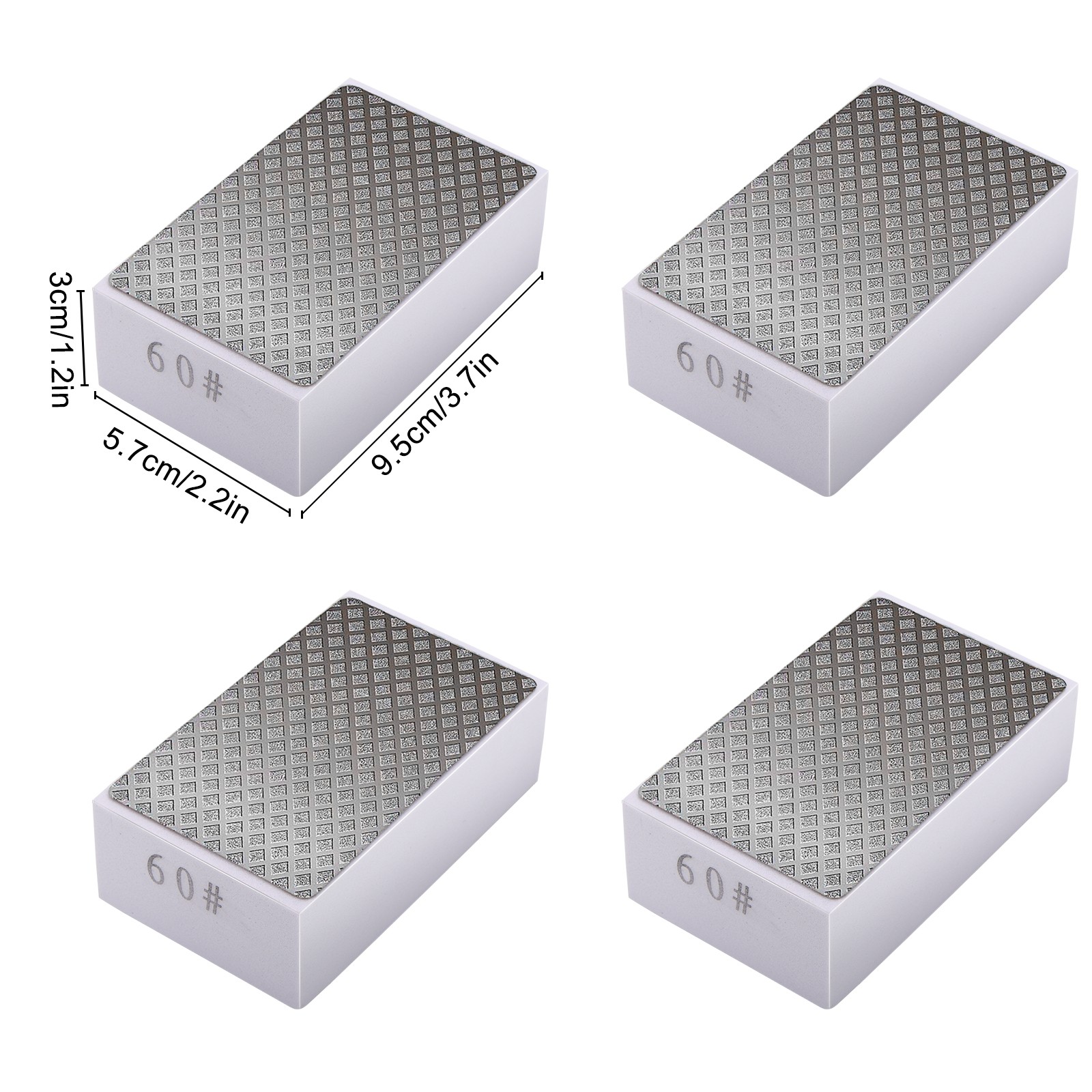 4x 60Grit Diamond Hand Polishing Pads Sanding Block designed for Tile Glass Ston