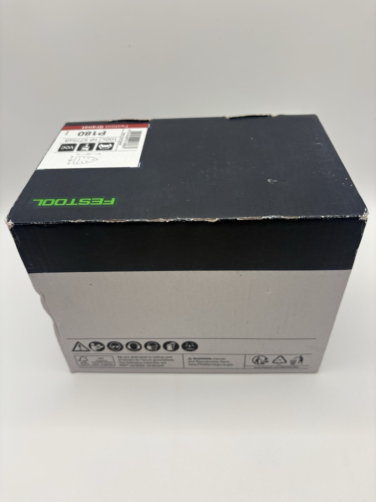Festool Granat P180 Sandpaper Sheets 100x150mm Gray 100 Pack