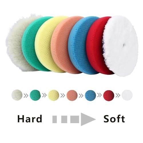 Buffing Polishing Pads 5 Inch, 7PCs 5.5 Inch Face for 127mm Kit 5 Inch(125mm)