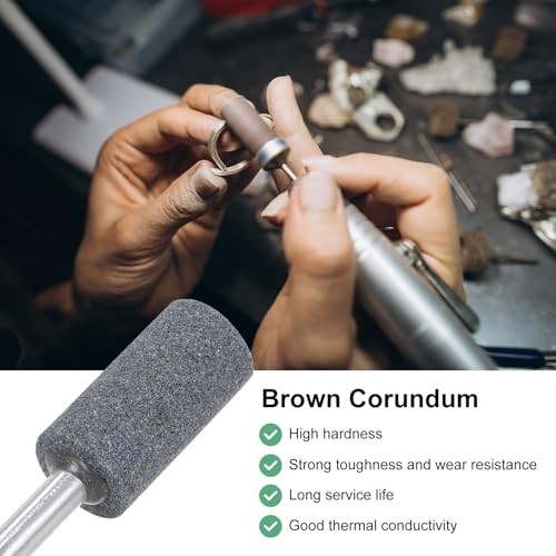 -Pack Abrasive Mounted Stone Grinding Bits, 1/4 in(6mm) Shank Aluminum 16mm 3