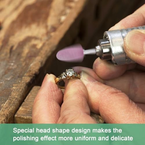 -Pack Abrasive Mounted Stone Grinding Bits, 1/4 in(6mm) Shank Aluminum 20mm 3