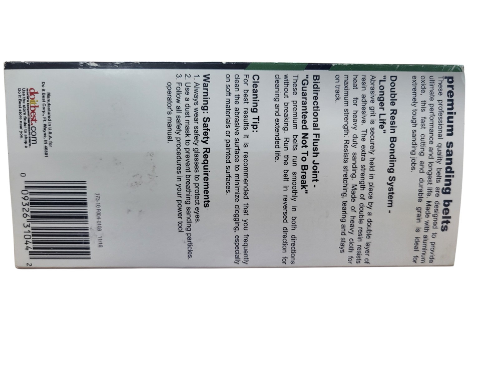 Do it Best 3″ x 24″ Dual Direction Sanding Belt 50 grit 5 Belts New free ship