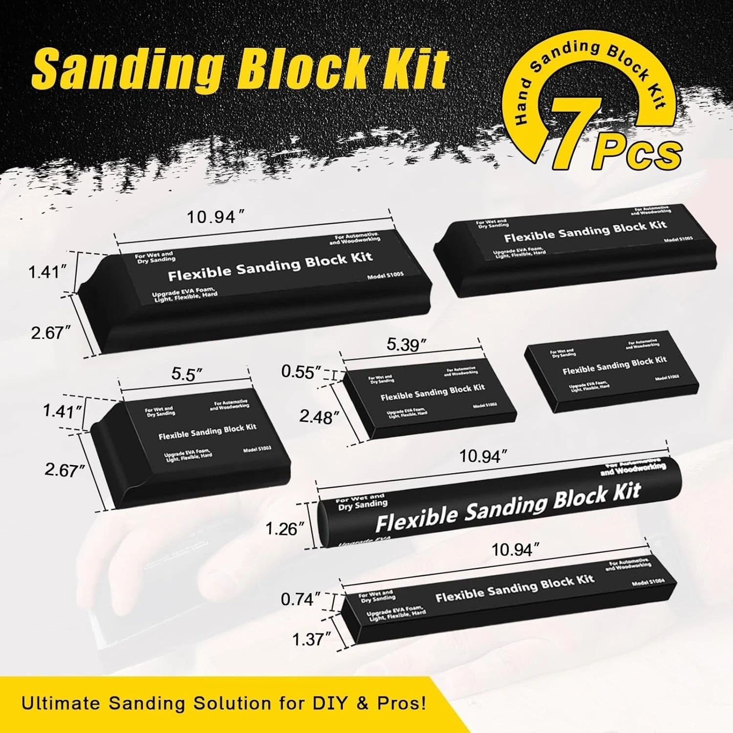 Sanding Block Kit Wet Dry Sanding Blocks Auto Body for Automotive Bodywork
