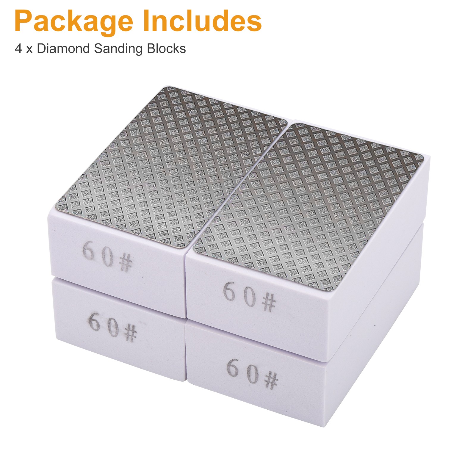 4x 60Grit Diamond Hand Polishing Pads Sanding Block designed for Tile Glass Ston