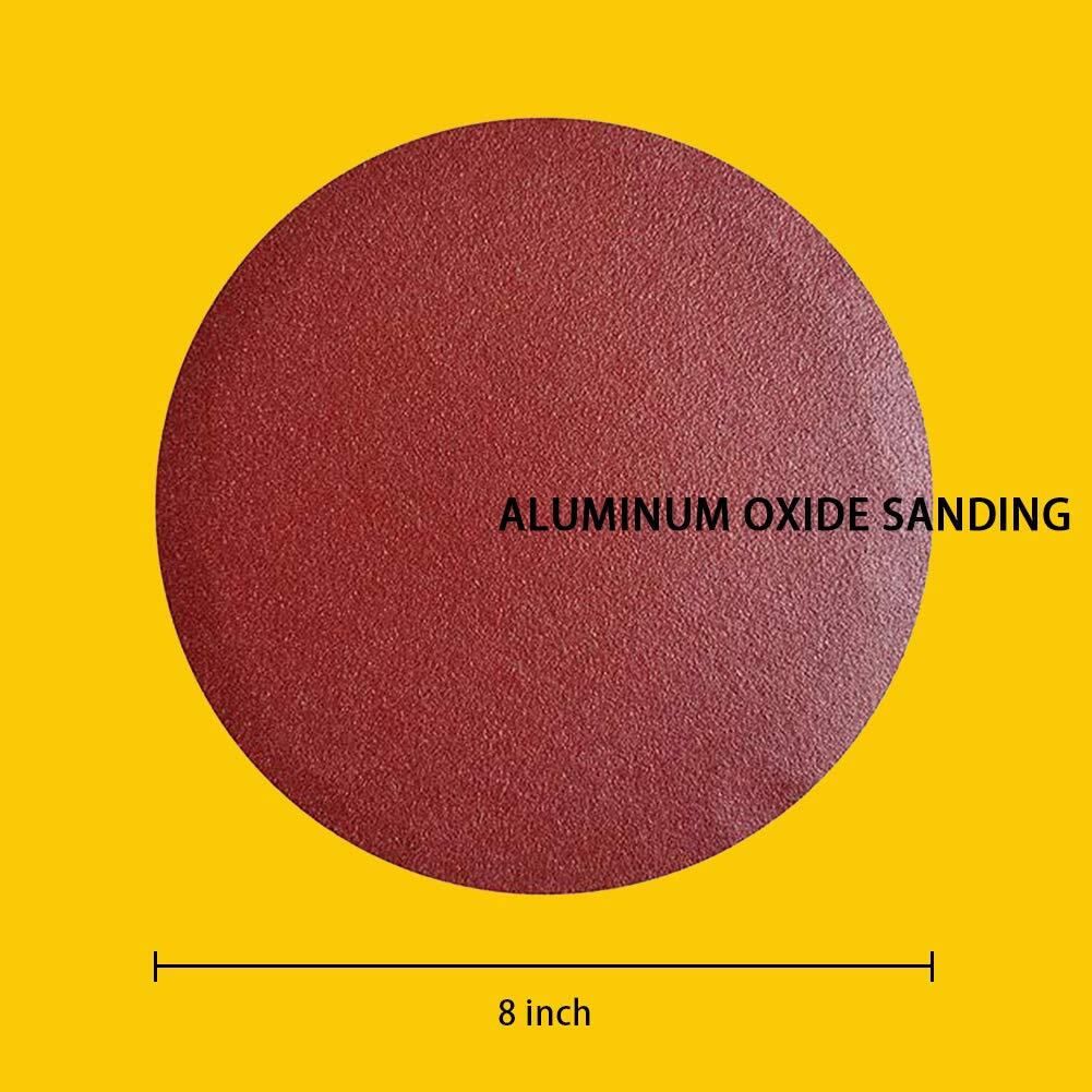 30 Pcs 8 Inch No-Hole PSA Aluminum Oxide Sanding Disc Self Adhesive Sander Pads