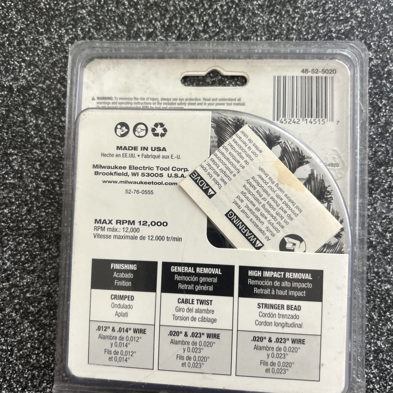Milwaukee Crimped Wire Wheel 48-52-5070 4″ Radial Carbon Steel Hyperwire USA