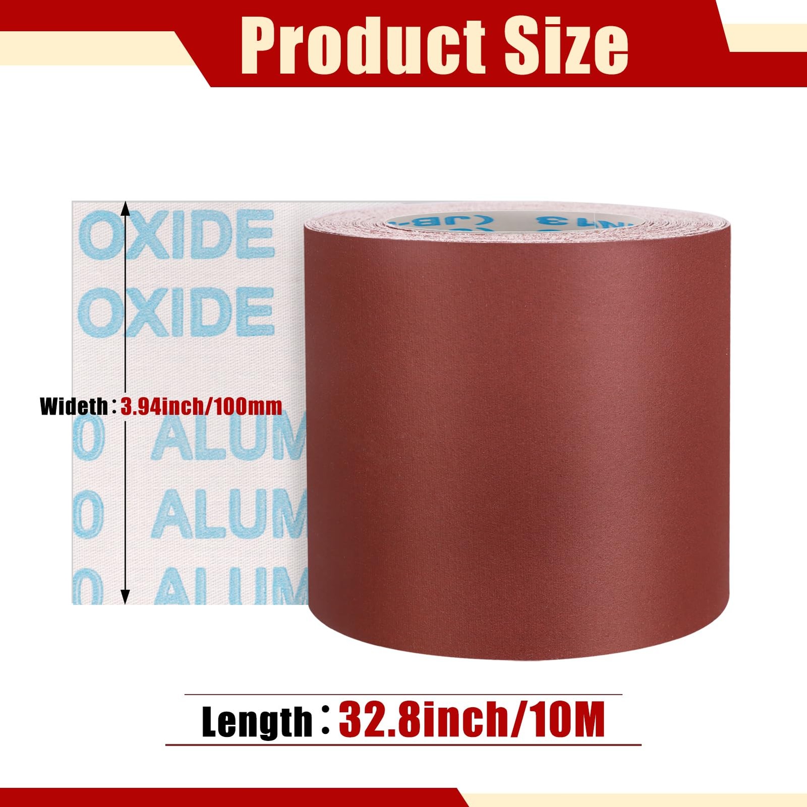 3.94″x32.8Ft Sandpaper Roll Emery Cloth Roll Abrasive Sand Paper Roll for Wood