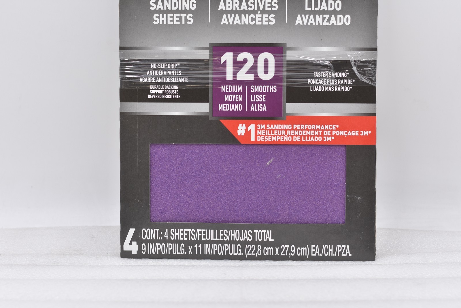 Lot of 5 3M Sandblaster Advanced Sanding Sheets – Medium 120 No-Slip Grip 4 Pack