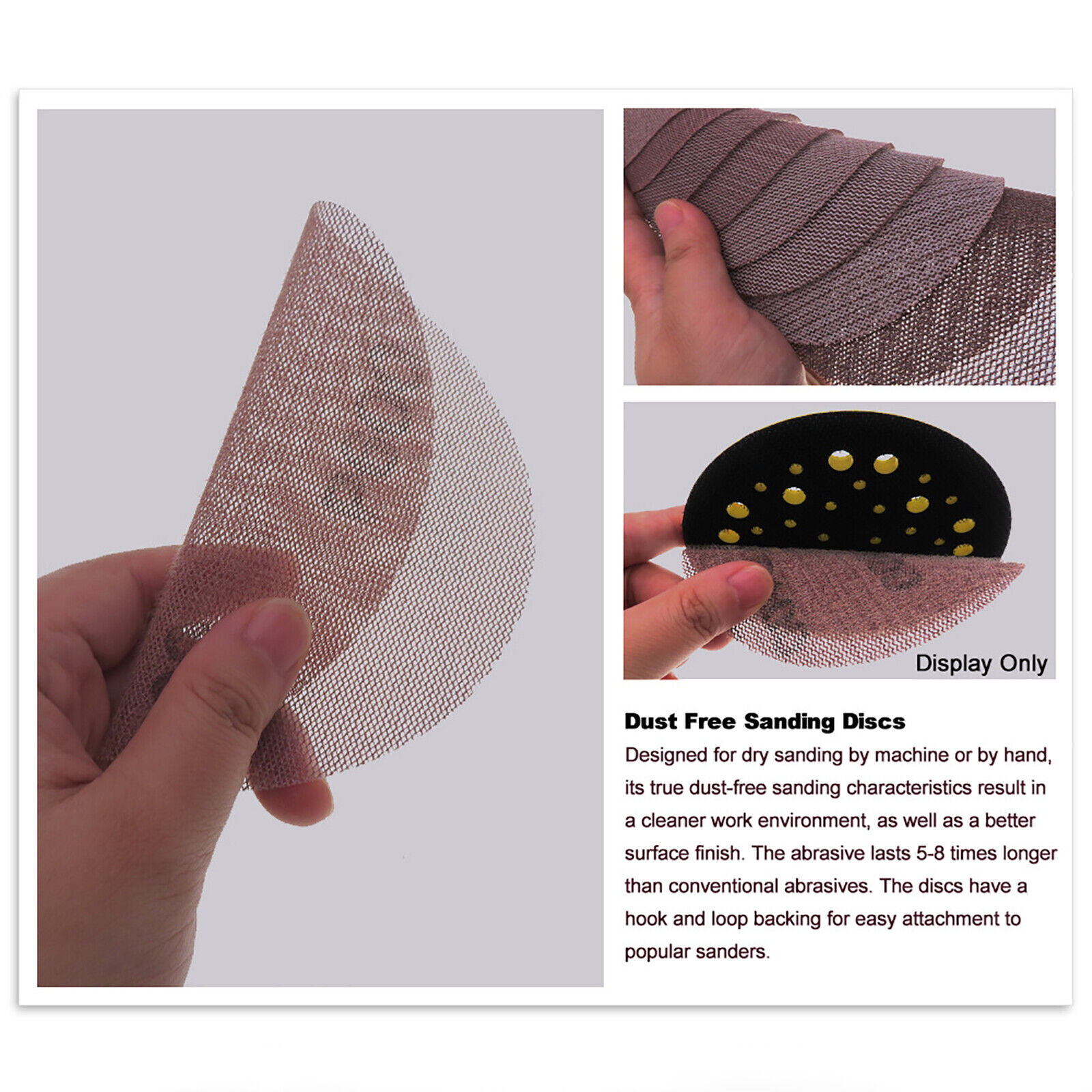 125/150mm 60-1000 Grit Mesh Abrasive Sanding Discs Hook and Loop Sanding Pads