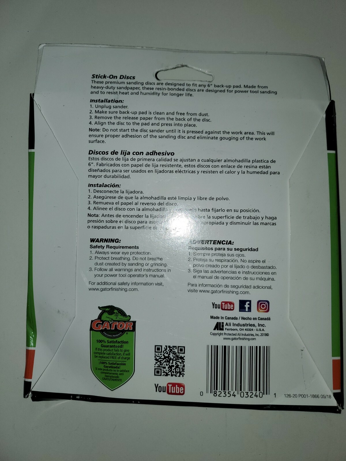 Gator Power #3240 25PK 6″ 320G Sand Disc New in Sealed Package FREE SHIPPING
