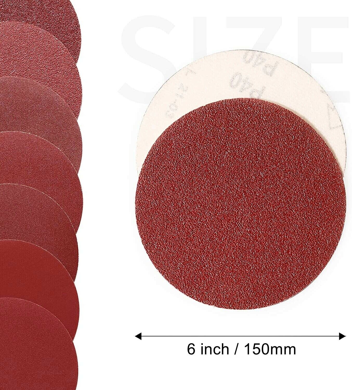 100Pcs 6-Inch 0-Hole Hook-And-Loop Sanding Discs Sander Paper for Drywall Sander