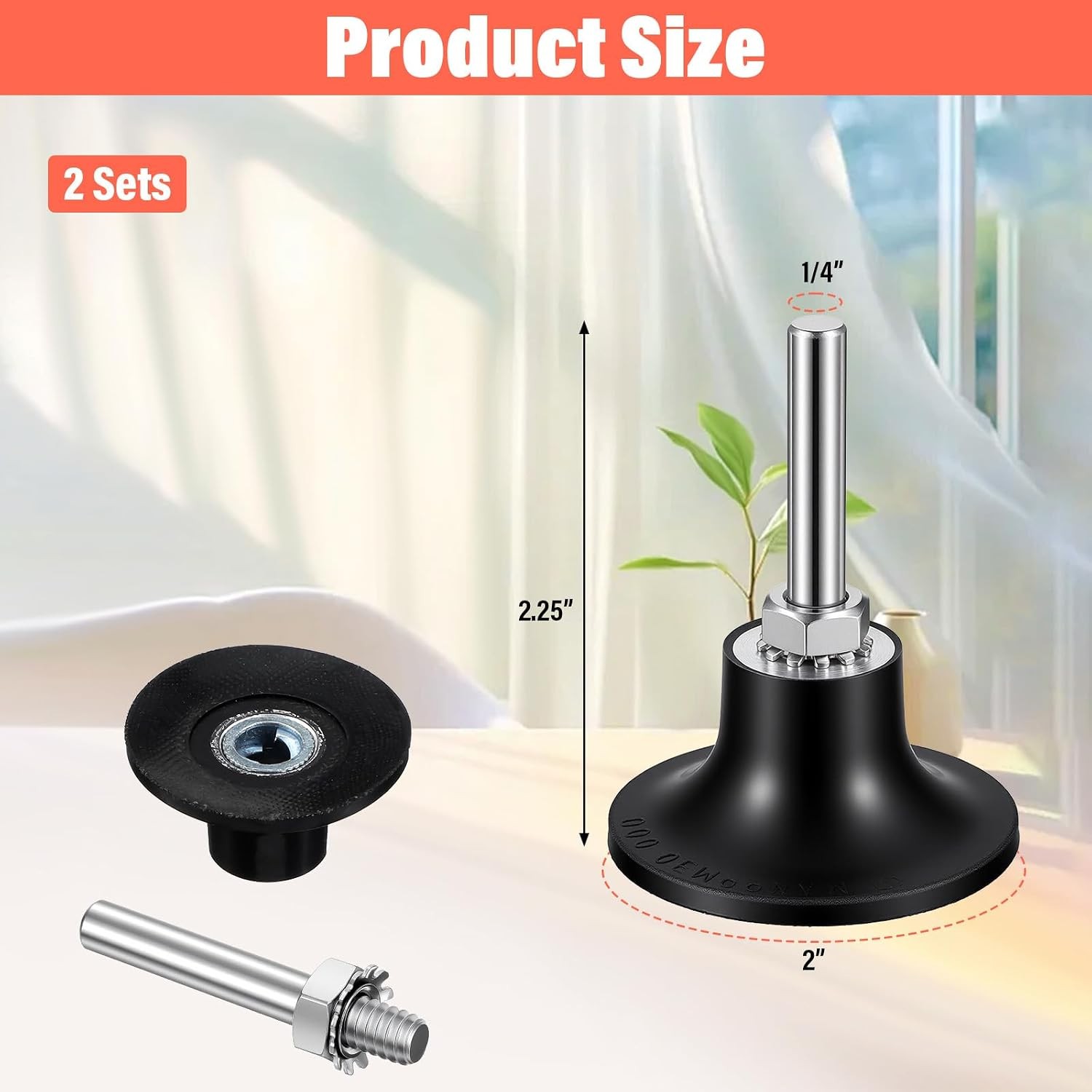 2 Pack 2in Quick Change Sanding Disc Holder Set 1/4 Shank for Drill Grinder