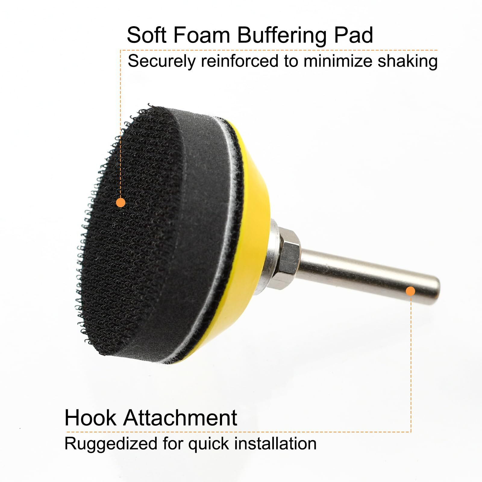 5 Pack 2 Inch Hook & Loop Sanding Backing Pad w/ 1/4″ Dia Shank Drill Attachment