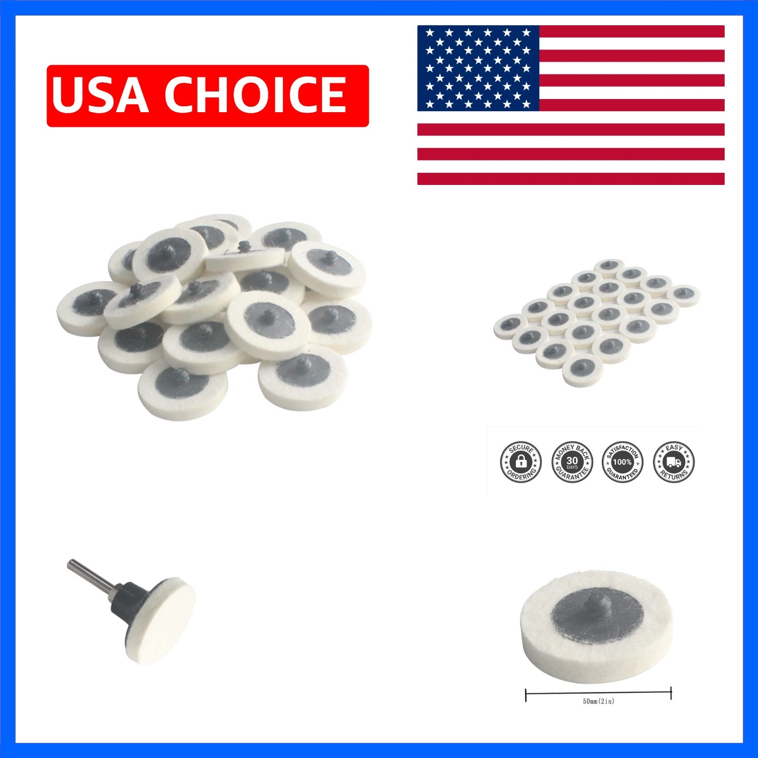 20 Pcs Surface Conditioning Quick Change Compressed Wool Felt Buffing Discs, …