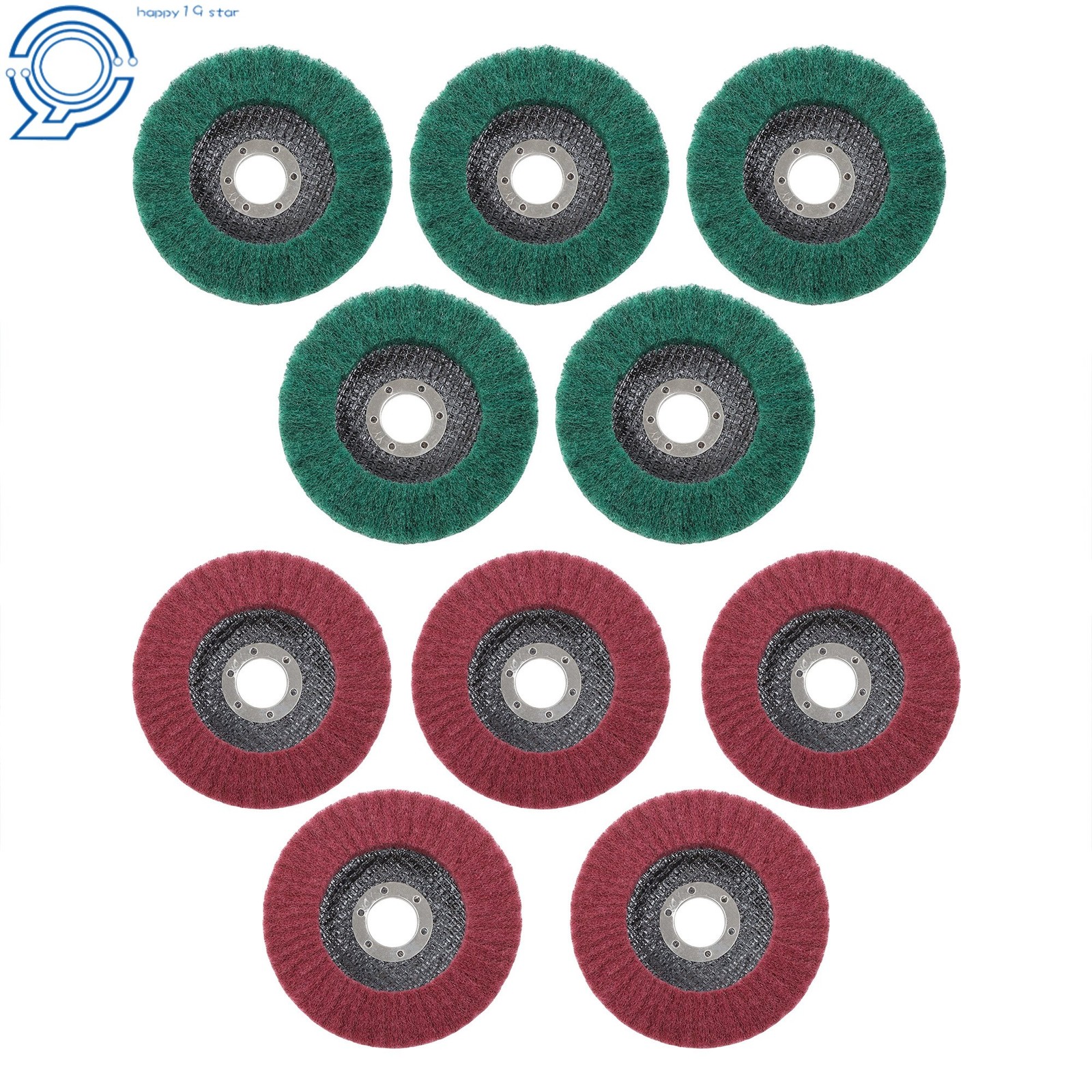 4-1/2 Inch Scour Flap Discs 180 & 320 Grit Angle Grinder Attachment Pack of 10