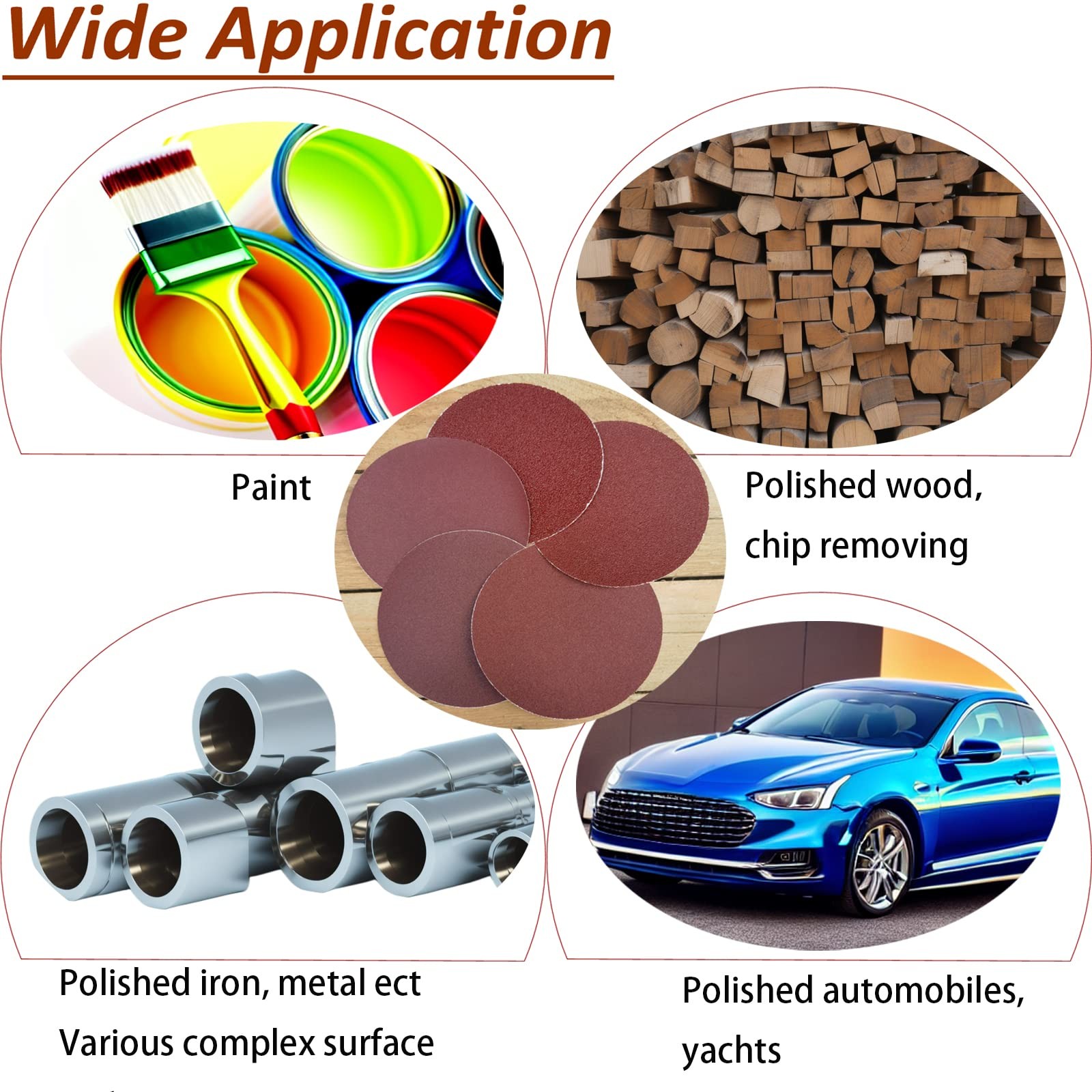 SACKORANGE 100 PCS 6″ PSA Sanding Discs 20 Each of 60, 80, 120, 180, 240, Gri…
