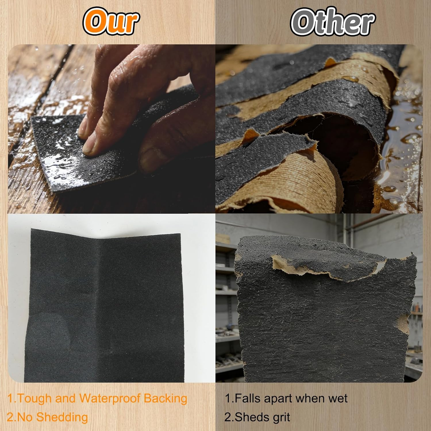30 Pcs Sandpaper Assortment 180 Grit Wet Dry Sandpaper Sheets, 9 X 3.6 Inch Sand