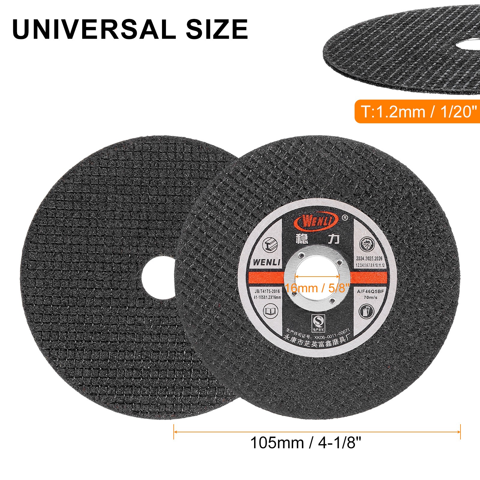 10pcs Cut Off Wheels 4-1/8″ x 1/20″ x 5/8″ Cut-Off Discs, Black