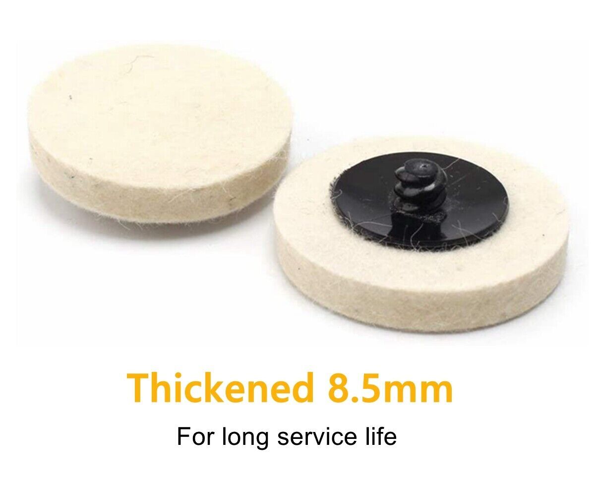10PCS 2” Wool Buffing Polishing Pad Roll Lock Sanding Disc for Die Grinder Drill