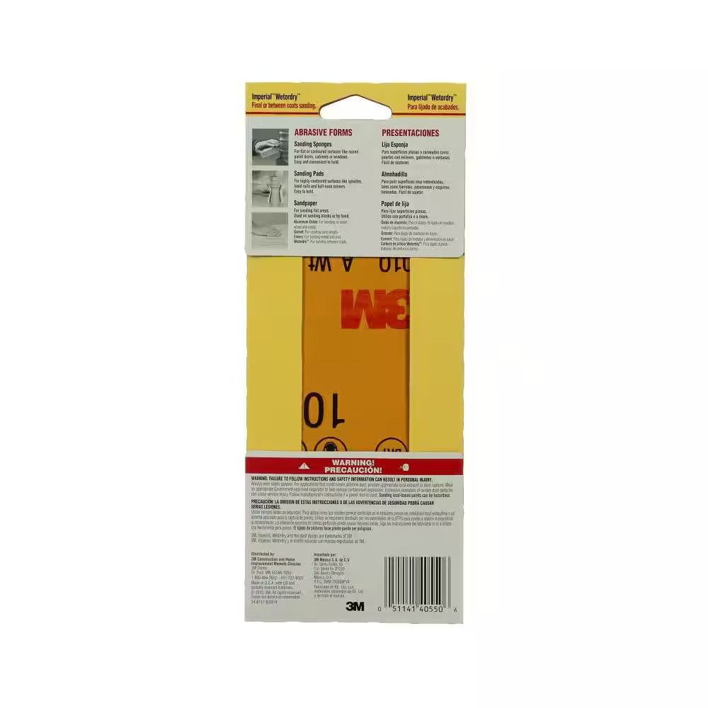 3.7 In. X 9 In. Ultra Fine 1000-Grit Sheet Sandpaper (10-Sheets/Pack)