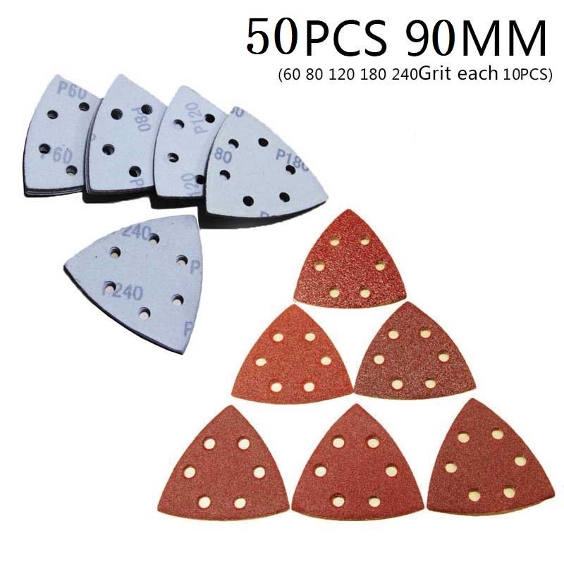 50x 90cm Sanding Sheets Paper Pads Set Triangle Sandpaper Aluminum Oxide 60-240#