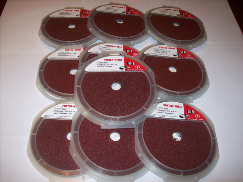 30 PORTER CABLE 7″ FIBER DISCS ANGLE GRINDER 50 GRIT