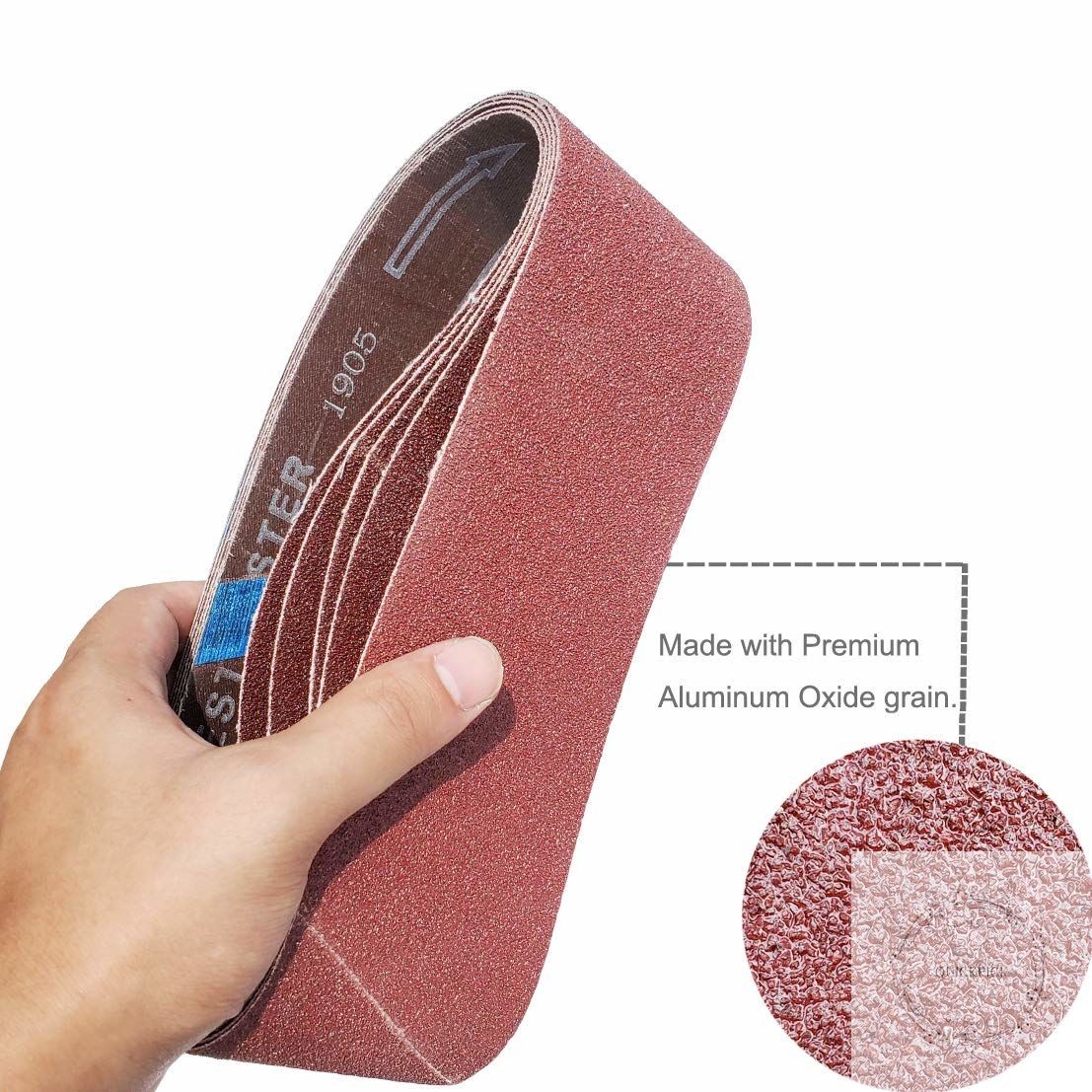 20 PCS 3 inch x 21 inch Abrasive Sanding Belts – 5 Each of 40 80 120 240 Grit Al