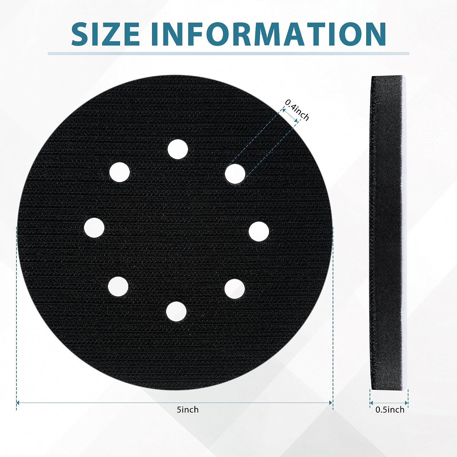 6pcs 5 Inch 8 Hole Foam Orbital Sander Sanding Pads for Orbital Sander