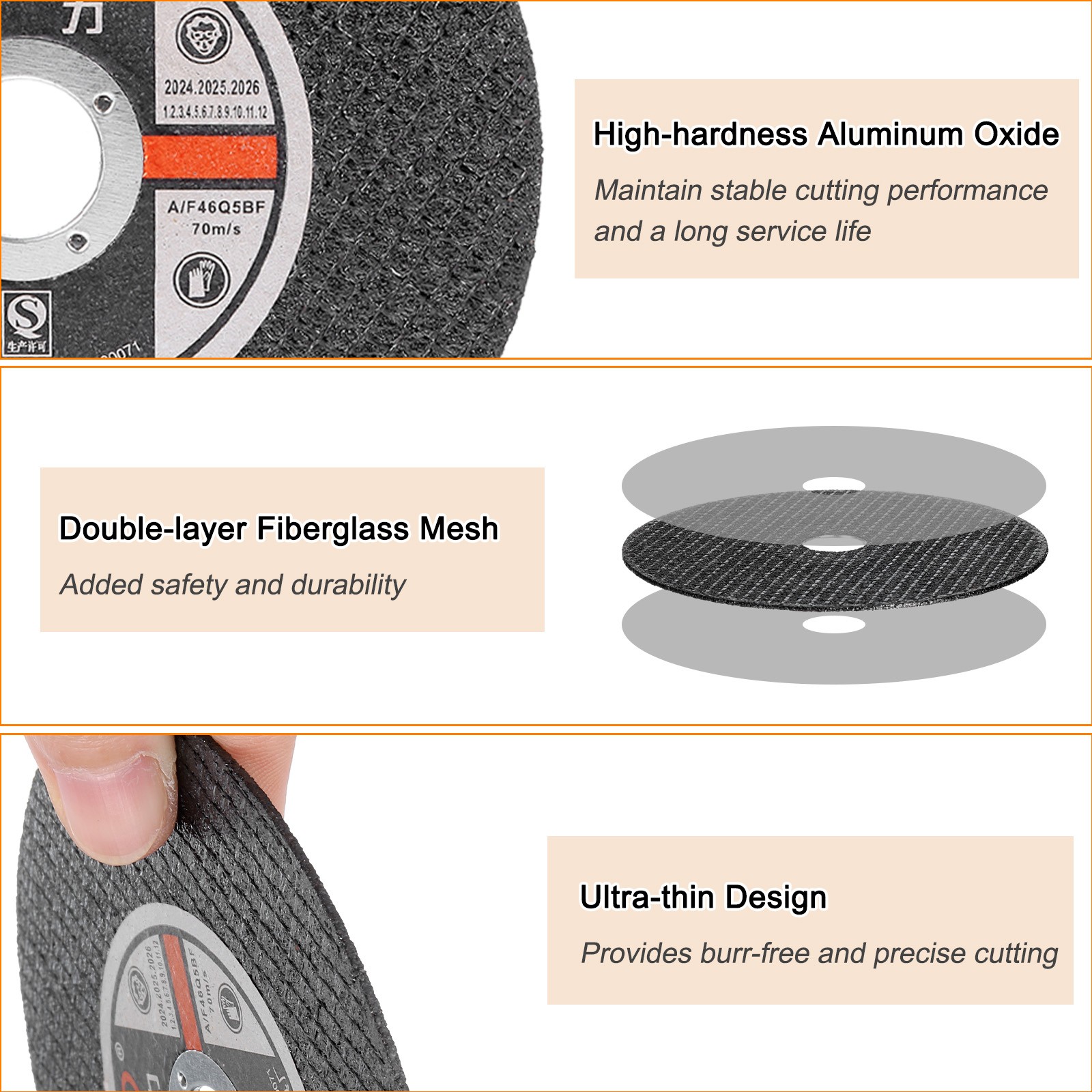 10pcs Cut Off Wheels 4-1/8″ x 1/20″ x 5/8″ Cut-Off Discs, Black