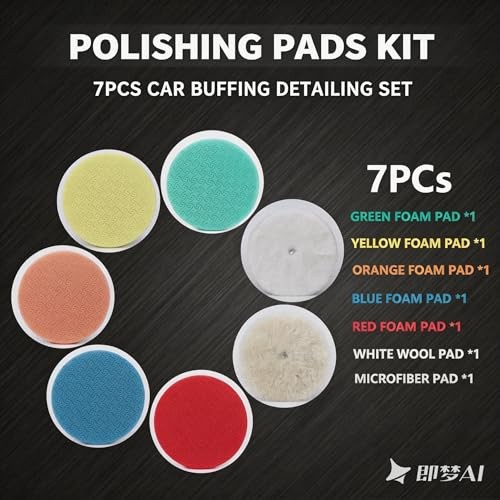 Buffing Polishing Pads 5 Inch, 7PCs 5.5 Inch Face for 127mm Kit 5 Inch(125mm)