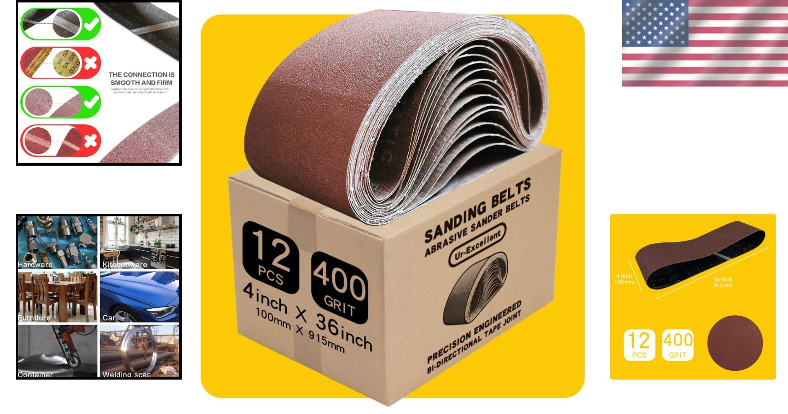 Versatile 400 Grit Sanding Belts 4 x 36 Inch – Ideal for Wood, Metal, & More