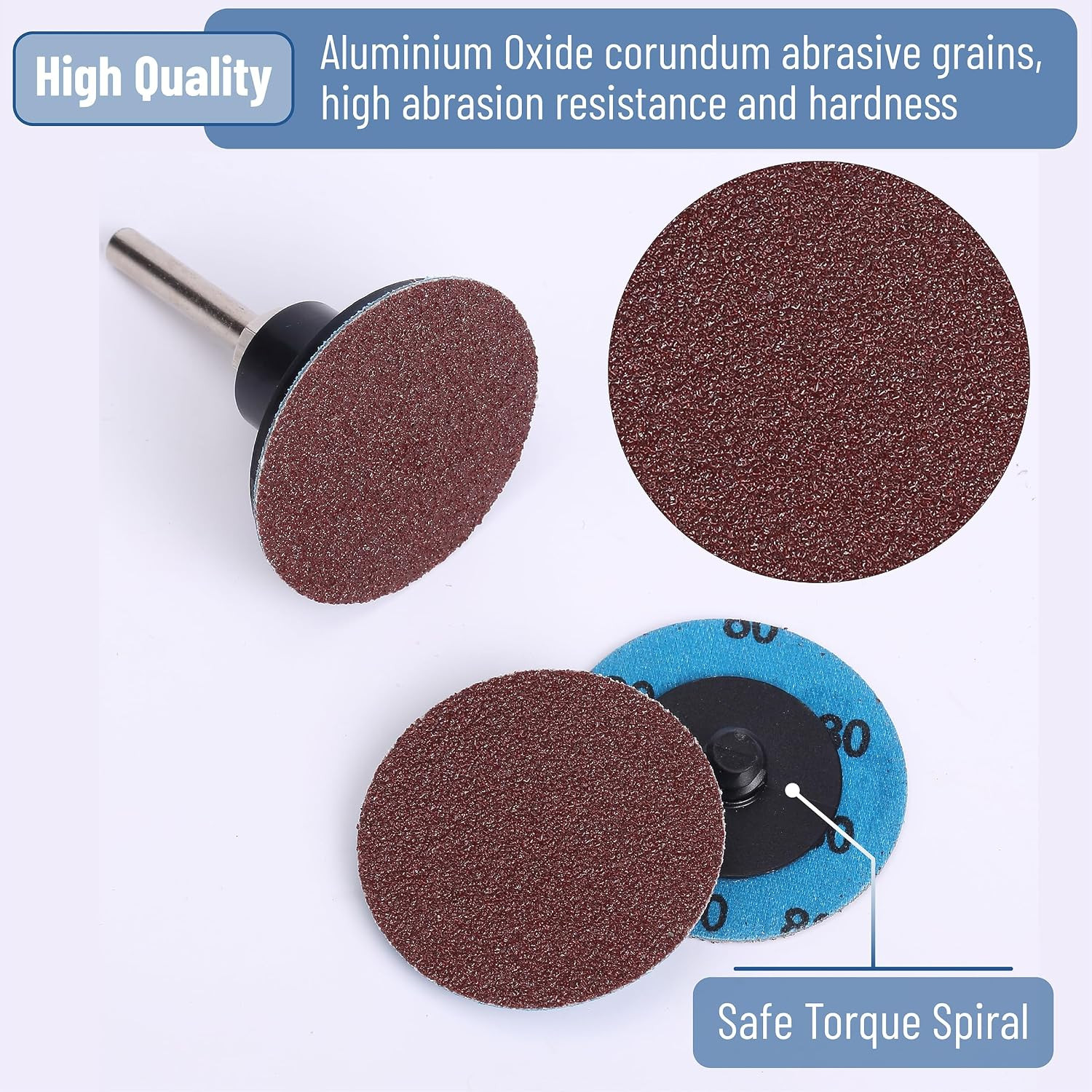 47 Pcs 2-Inch Quick Change Sanding Discs, 1/4″ Holder, Grinding, Abrasive Wheels
