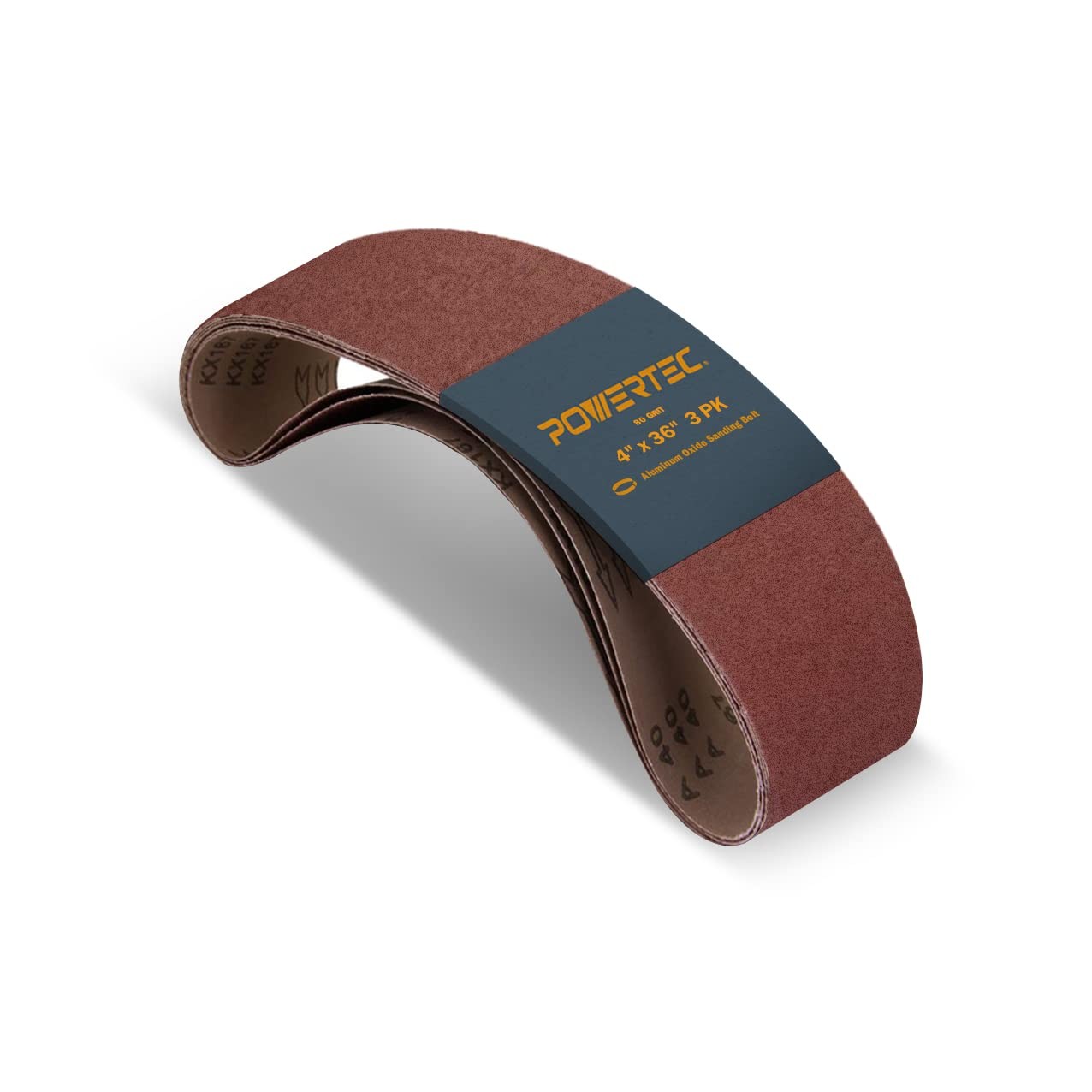 POWERTEC 3PK 4×36 Sanding Belts, 80 Grit Aluminum Oxide, 4 x AO, 80 Grit, 3pk