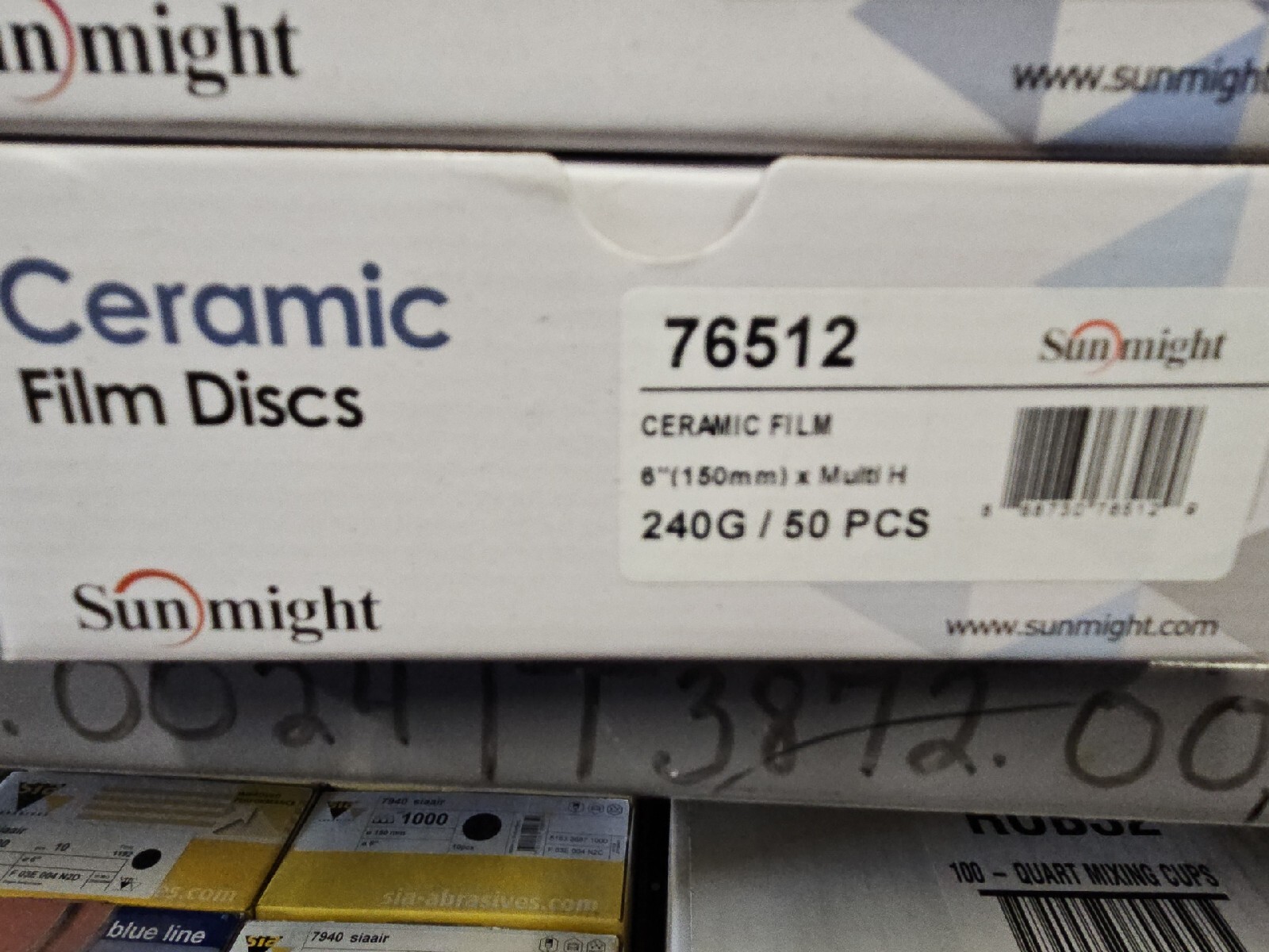 Sunmight 6″ Ceramic Film Multi Hole Discs 50pc Box 240g 76512