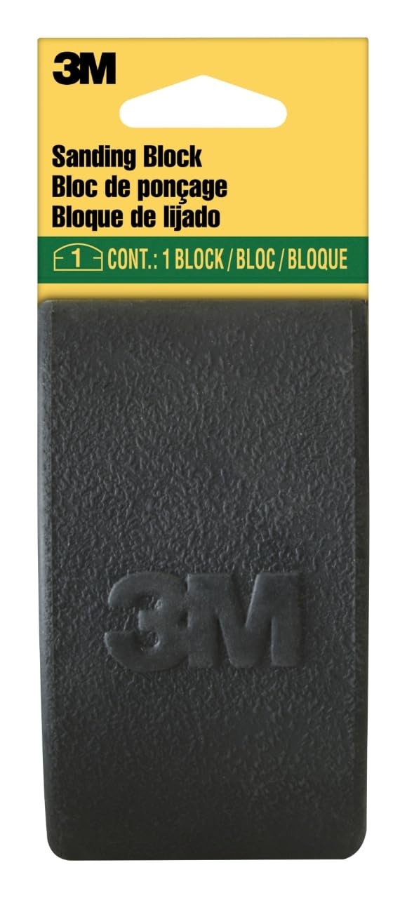 3M Rubber Sanding Block, 4.75 x 2.63 in 2-3/4″ x 5″, Clear