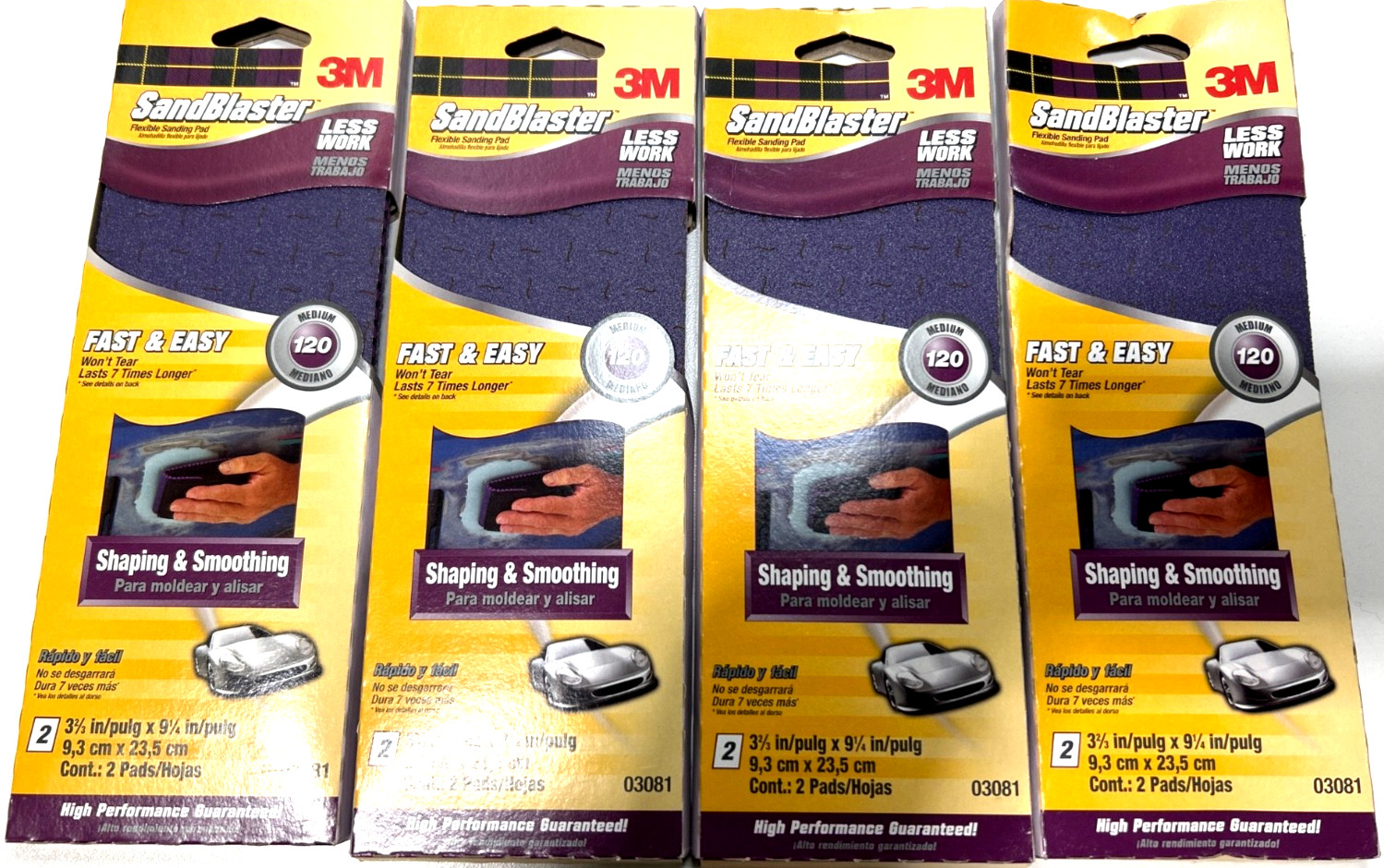 Lot of 4. 3M SandBlaster Model 03081 3-2/3 x 9-1/4″ in plug New (w/w/c