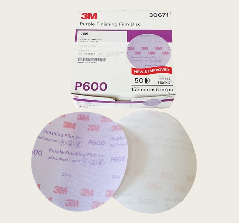 3M 30671 Purple 6″ 600 Grit Hookit 50 Disc Per Box