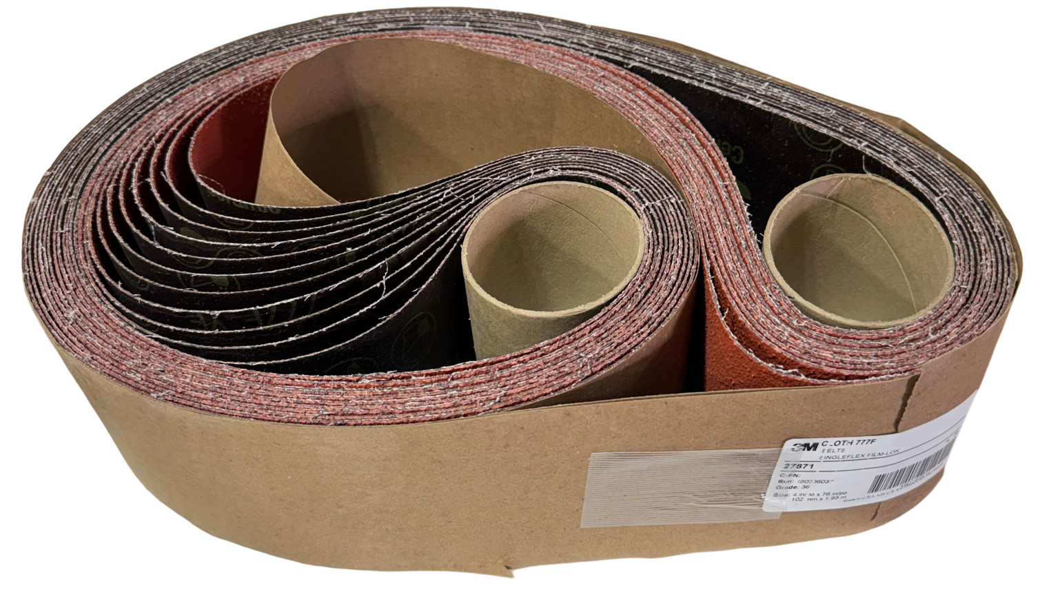 3M Cloth Belt 777F 4″ x 76″ 36 YF-weight Film-lok Single-flex Ceramic AO 10 Pack