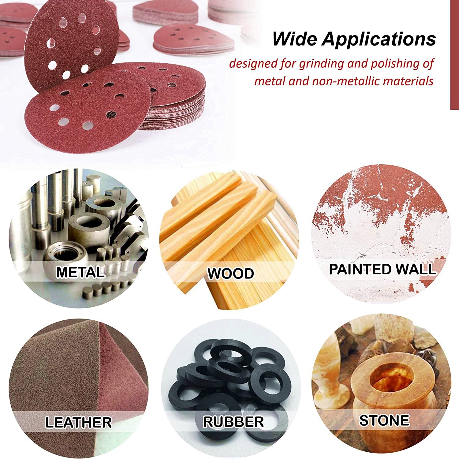 5inch Sanding Discs 800-2000 Grit Hook Loop 8-Hole Orbital Sander Pad Sandpaper