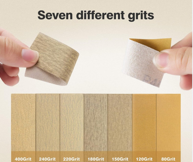 140PC 3.5″x1″ Micro Detail Sanding Paper & 2 Sanding Block Set for Woodwork