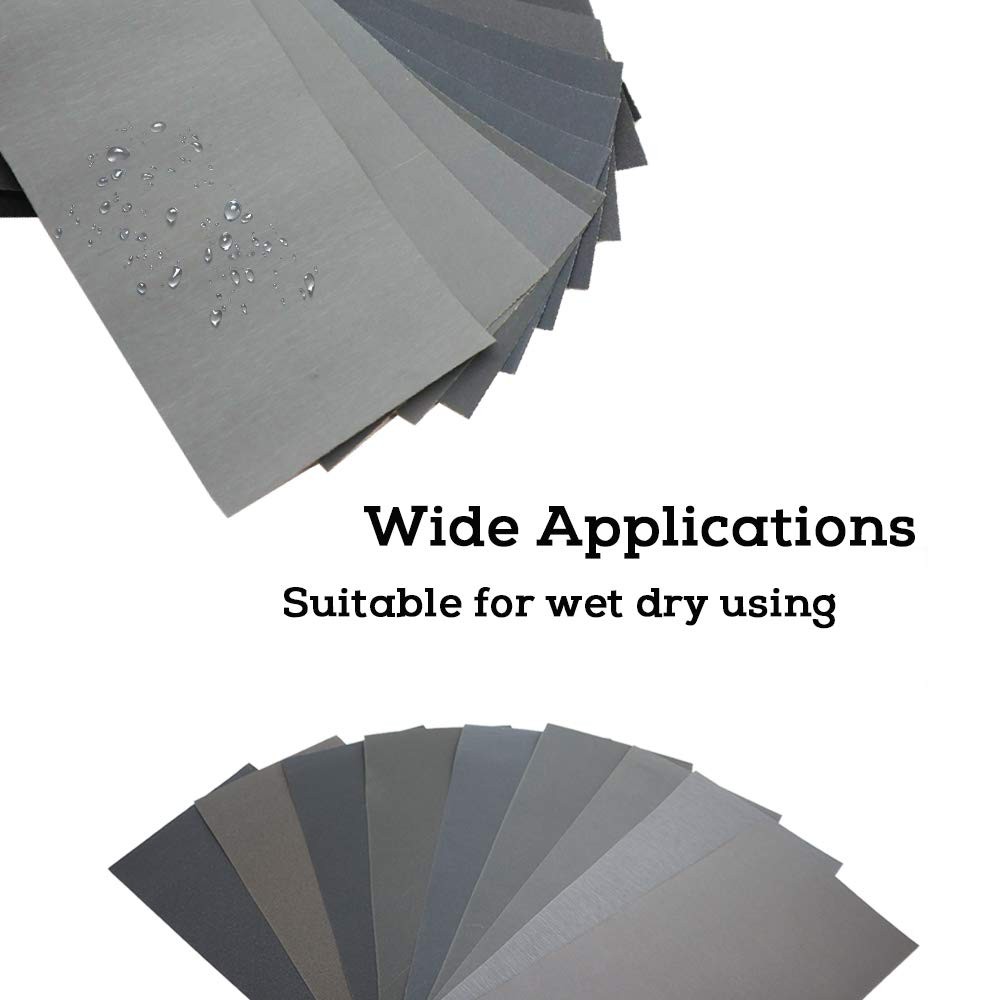 40Pcs Wet Dry Sandpaper Assortment, 220 320 400 600 800 1000 1200 1500 2000 3…