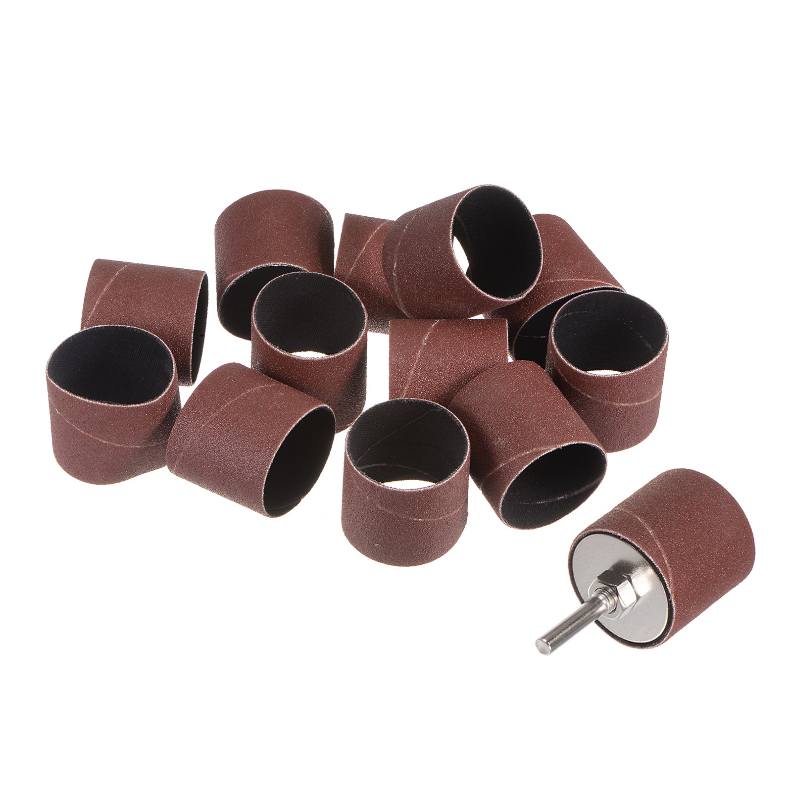 12 Pcs 1-1/2 Inch Sanding Sleeves Set 120 Grit with 1/4 Inch Mandrels