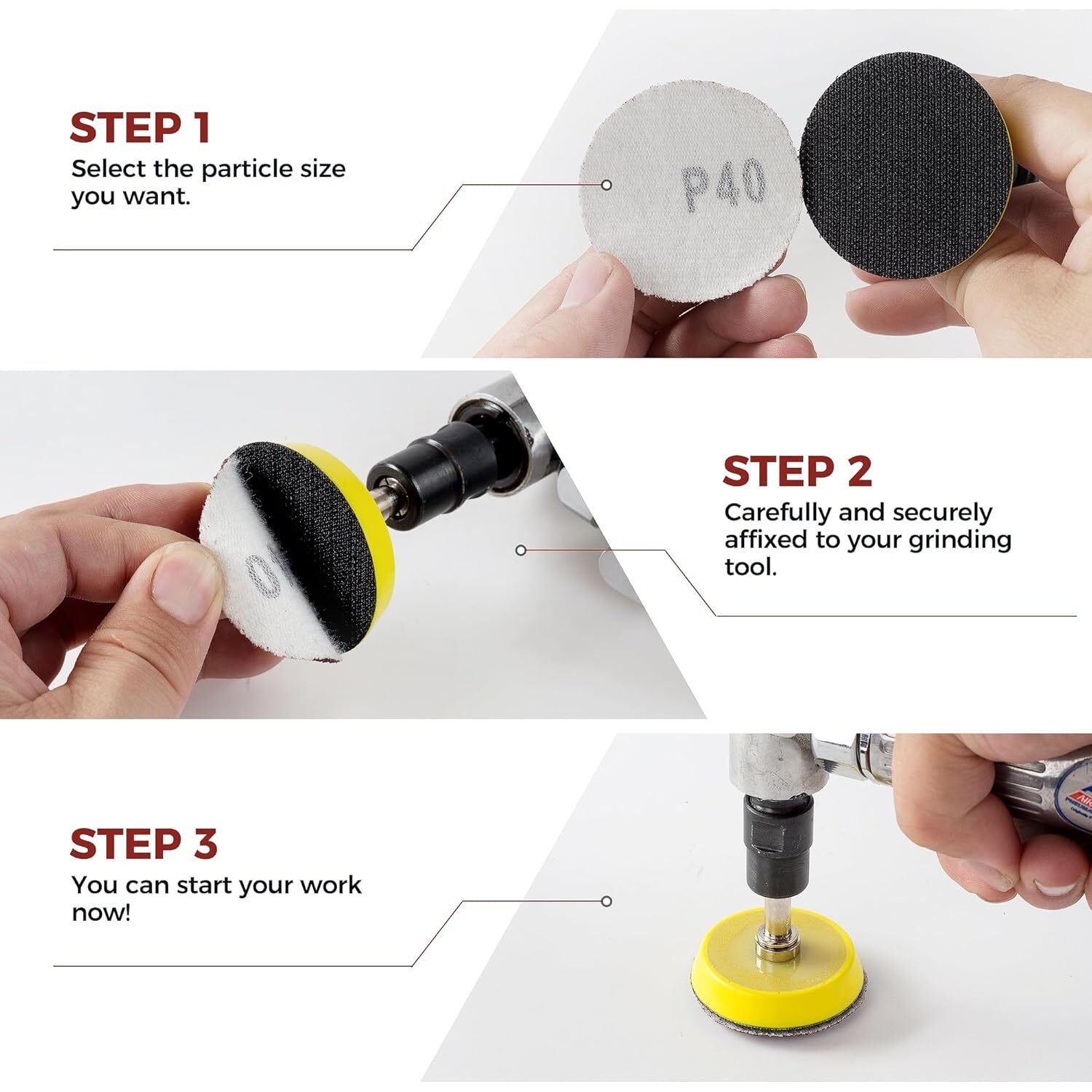 2 Inch Hook and Loop Sanding Disc No-hole 100PCS 40-3000 Grit Orbital Sander Pad